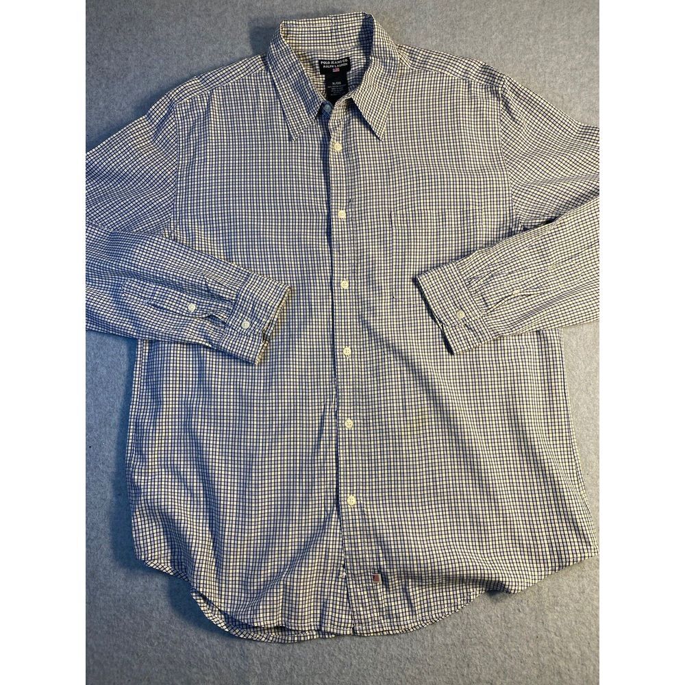 Ralph Lauren Shirt Mens XLarge Multi Button Up Long Sleeve Cotton Polo Jeans Co - Picture 2 of 9